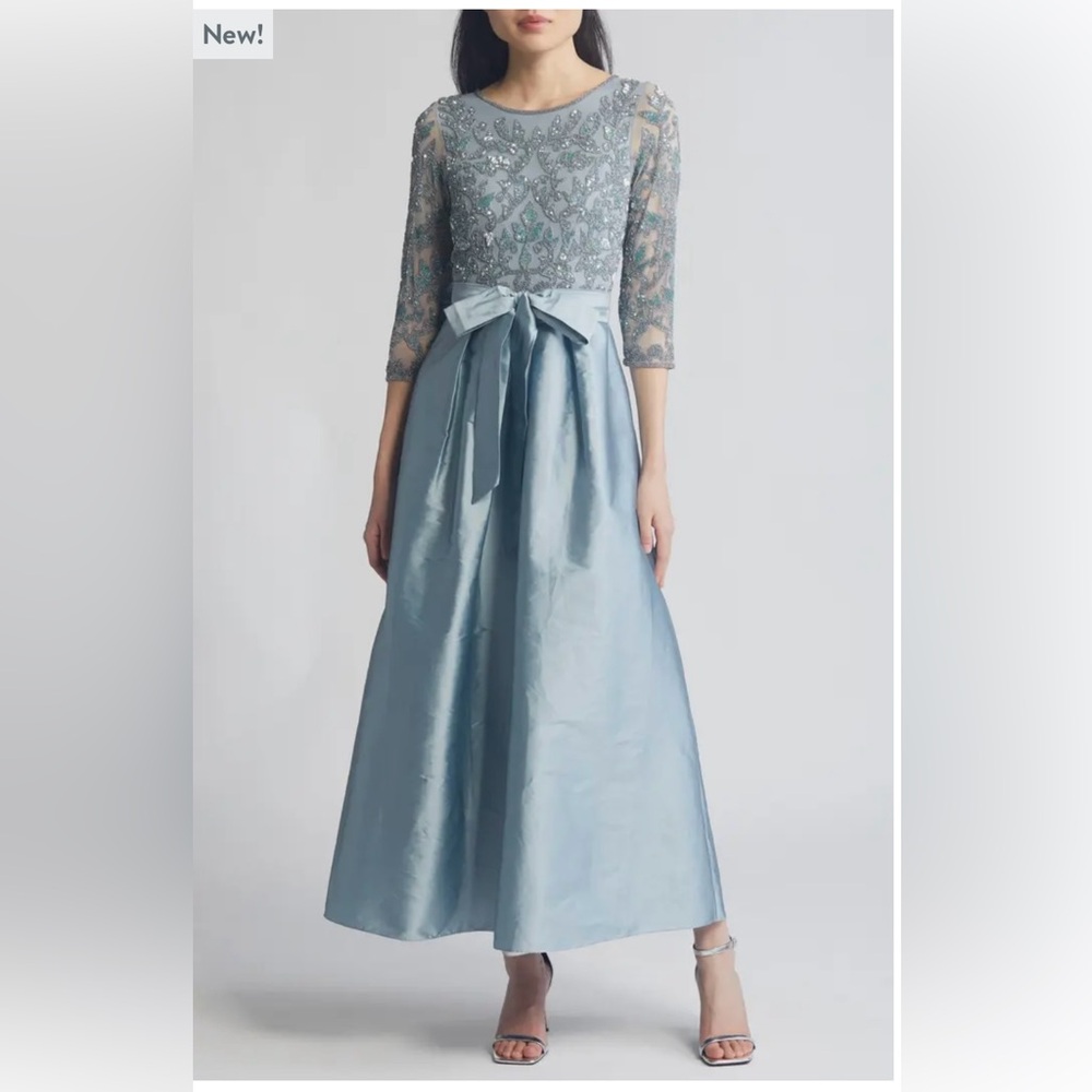 Pisarro Nights Sequin Bodice Gown light blue